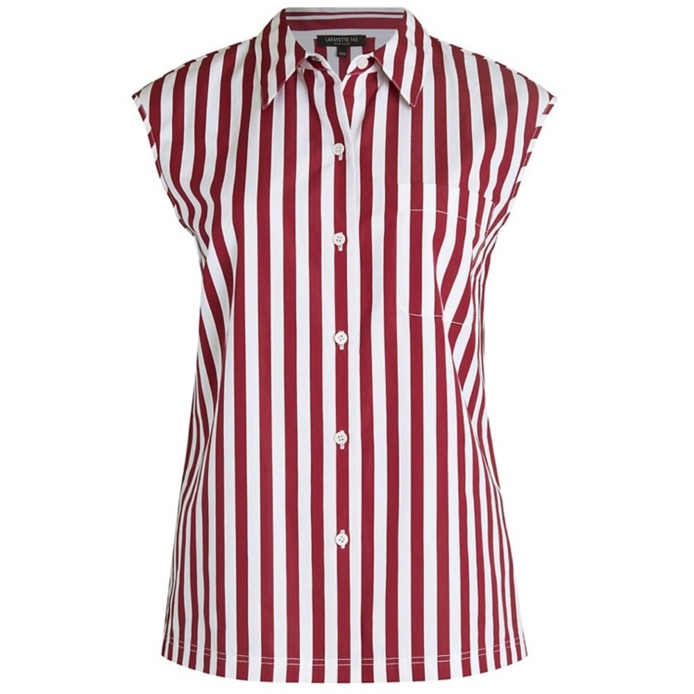 Lafayette 148 New York Yani Chalk Stripe Top
